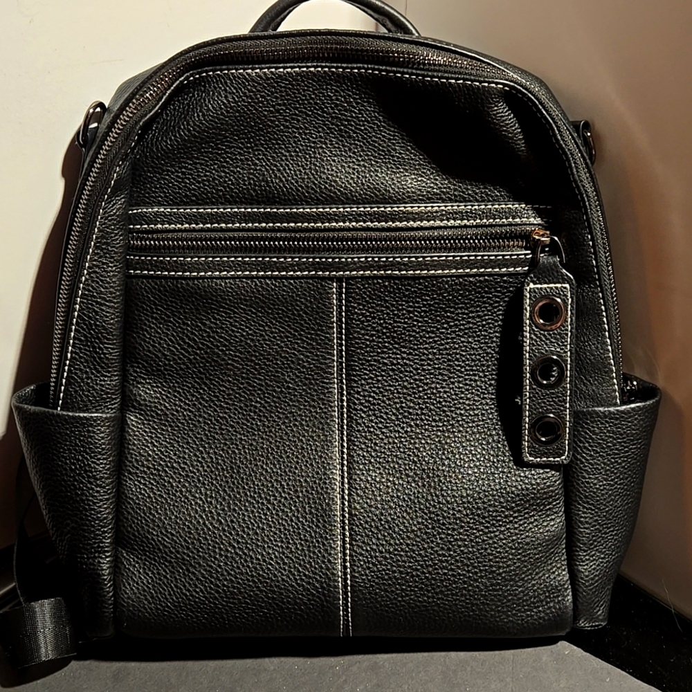 Black Leather Backpack